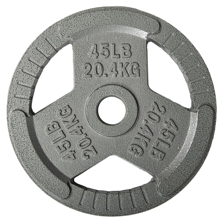 Olympic Weight Plate Set - 45LB Cast Iron Plates With 2-Inch Center Hole For Strength Training & Weightlifting-660064