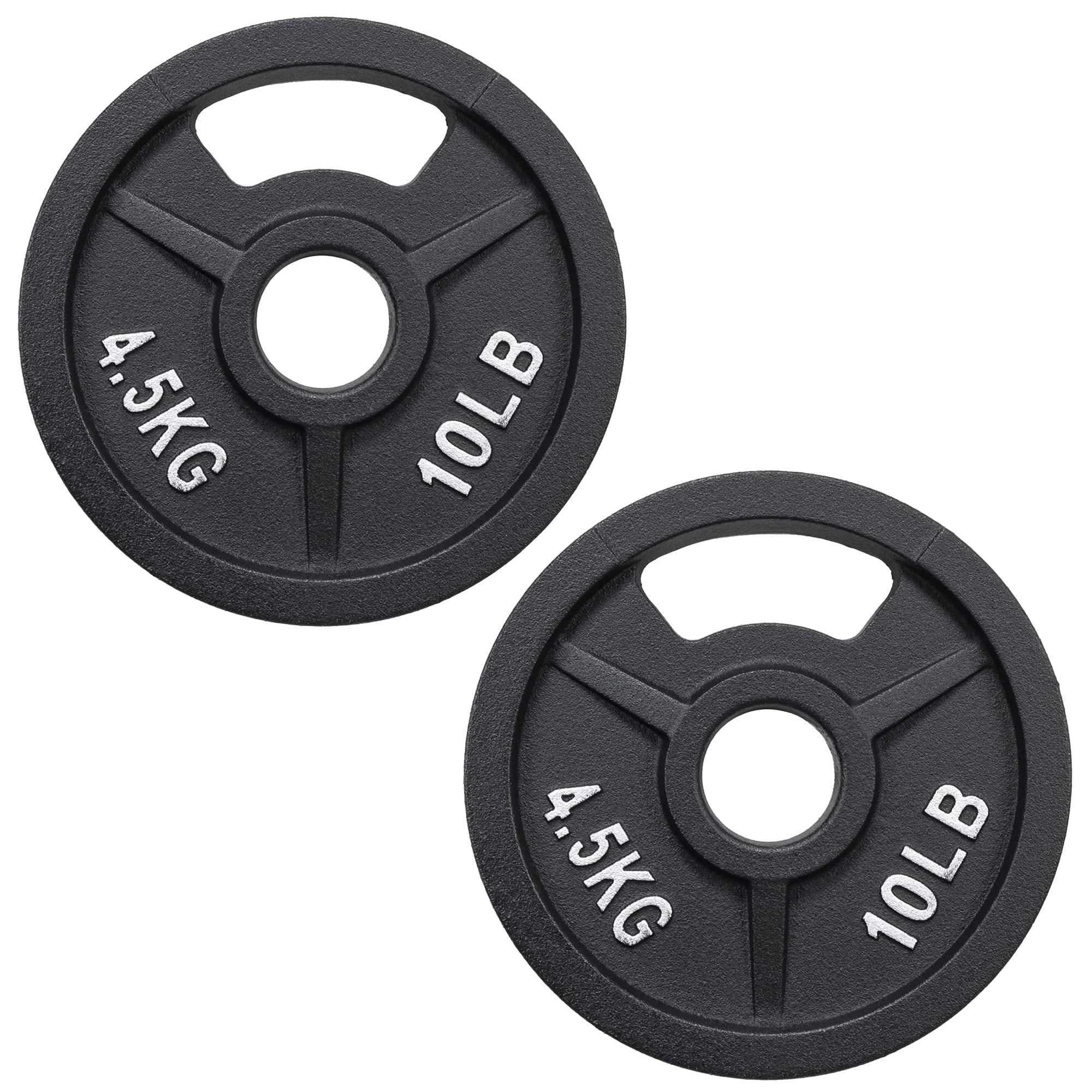 BalanceFrom Cast Iron Weight Plates, Black, 2-Inch，Multiple Weight Options, Pair or Set, for Strength Training & Home Gym