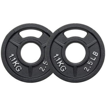 BalanceFrom Cast Iron Weight Plates, Black, 2-Inch，Multiple Weight Options, Pair or Set, for Strength Training & Home Gym
