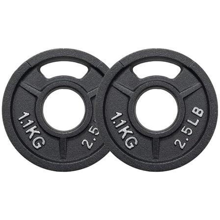 BalanceFrom Cast Iron Weight Plates, Black, 2-Inch，Multiple Weight Options, Pair or Set, for Strength Training & Home Gym