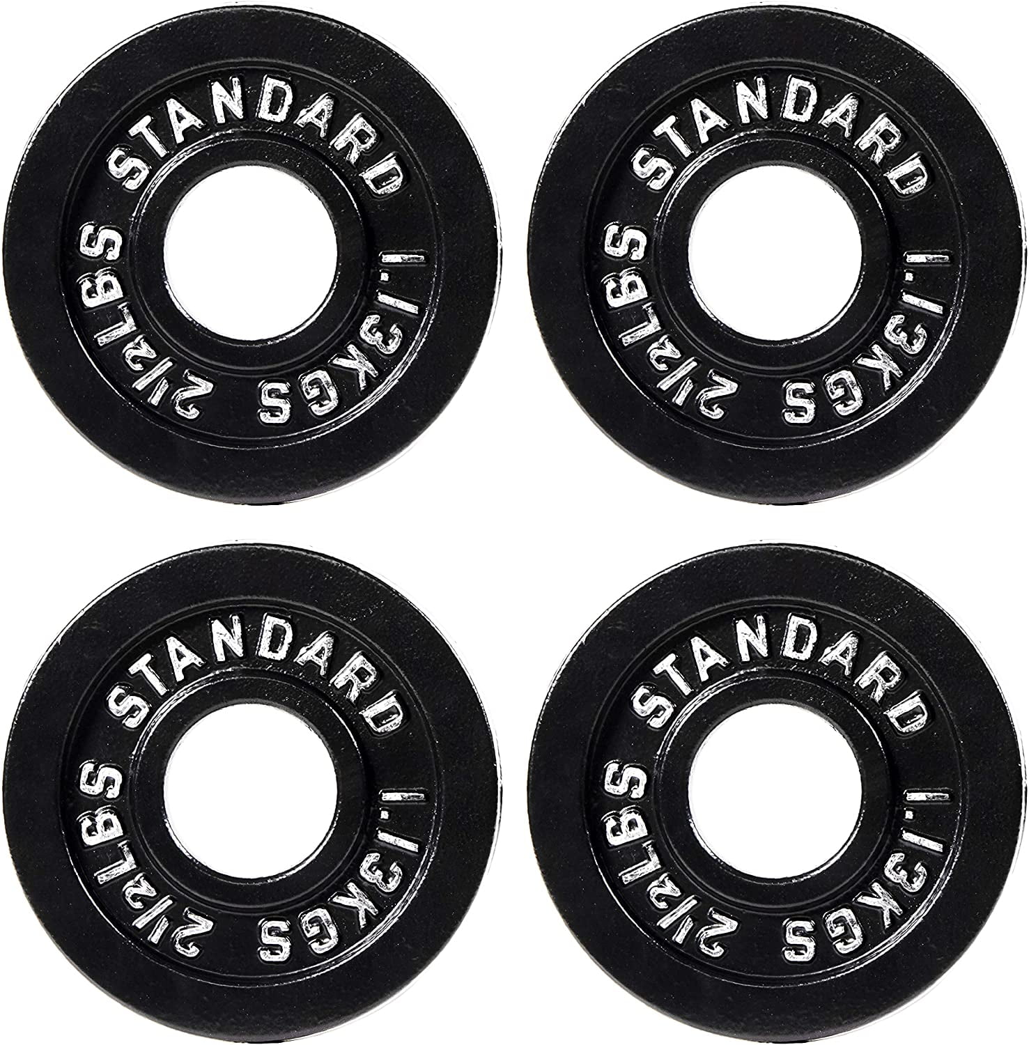 BalanceFrom Classic Cast Iron Weight Plates, 2-Inch, 2.5-Pound, Set of 4