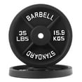 thumbnail image 1 of BalanceFrom Classic Cast Iron Weight Plates, 1 in, 35 Pound Pair, Standard, Black, 1 of 2