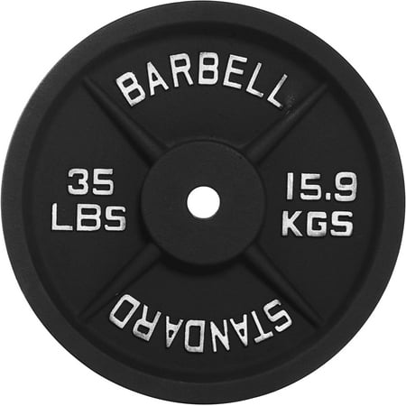 BalanceFrom Classic Cast Iron Weight Plates for Strength Training, 1-Inch, 35-Pound, Single