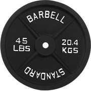 BalanceFrom Classic Cast Iron Weight Plates for Strength Training, 1-Inch, 45-Pound, Single