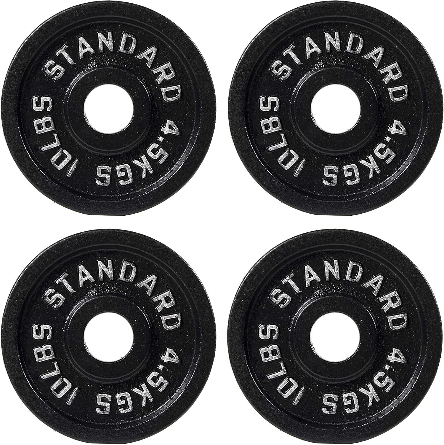 BalanceFrom Classic Cast Iron Weight Plates for Strength Training, 2-Inch, 10-Pound, Set of 4