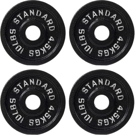 BalanceFrom Classic Cast Iron Weight Plates for Strength Training, 2-Inch, 10-Pound, Set of 4