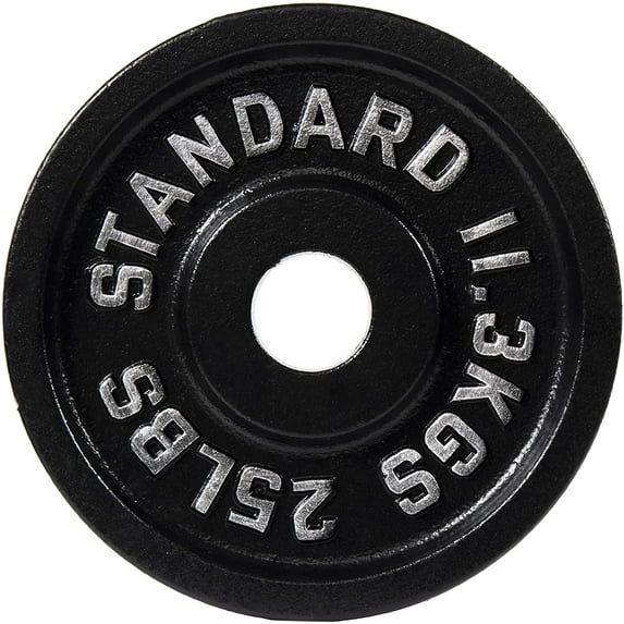 BalanceFrom Classic Cast Iron Weight Plates for Strength Training, 2-Inch, 25-Pound, Single