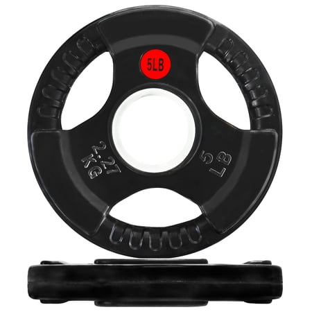 BalanceFrom Classic Cast Iron Weight Plates for Strength Training, 2-Inch, 5-Pound, Pair