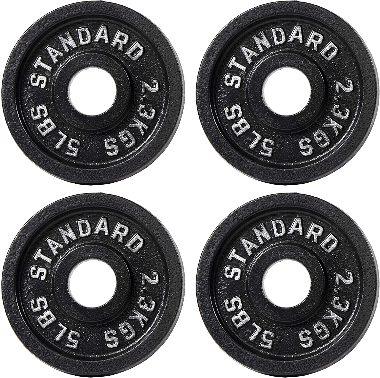 BalanceFrom Classic Cast Iron Weight Plates for Strength Training, 2-Inch, 5-Pound, Set of 4 - image 1 of 3
