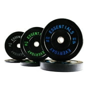 BalanceFrom Color Coded 2 In. Black Olympic Bumper Weight plates for Strength Training, Sold in Pairs