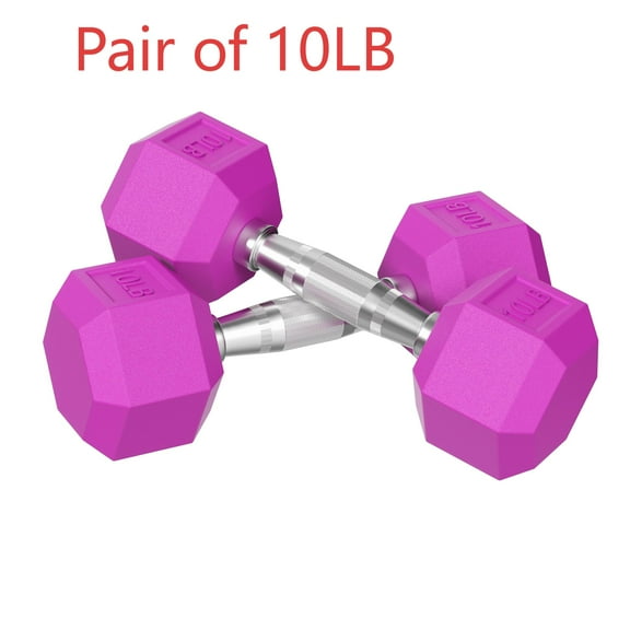 BalanceFrom Color Rubber Hex Dumbbell Set – Pairs of 5, 10, 15, 20, 25, 30LB, Anti-Roll Design, Home Gym Free Weights