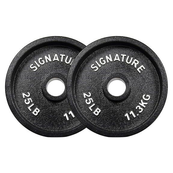 BalanceFrom Deep Dish Olympic Weight Plates, 2-Inch Cast Iron with E-Coating, for Strength Training, Powerlifting, and Home Gym,Multiple Weight Options Available