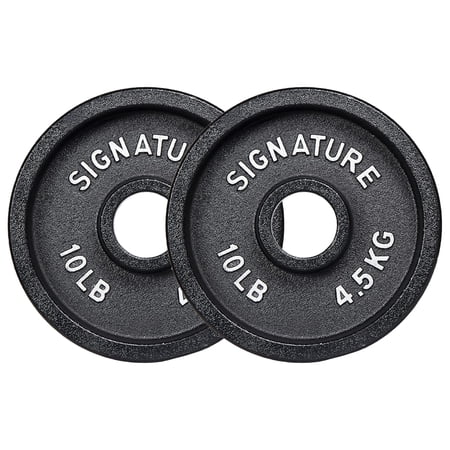 BalanceFrom Deep Dish Olympic Weight Plates, 2-Inch Cast Iron with E-Coating, for Strength Training, Powerlifting, and Home Gym,Multiple Weight Options Available