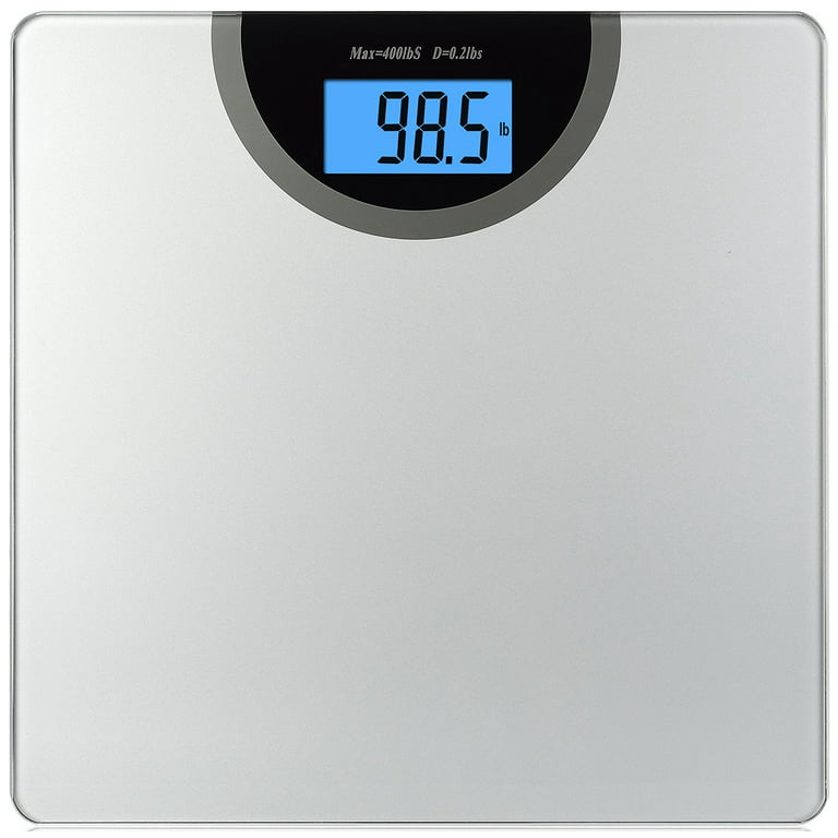 BalanceFrom Digital Body Weight Bathroom Scale with Step-On Technology and  Backlight Display, 400 Pounds, Silver