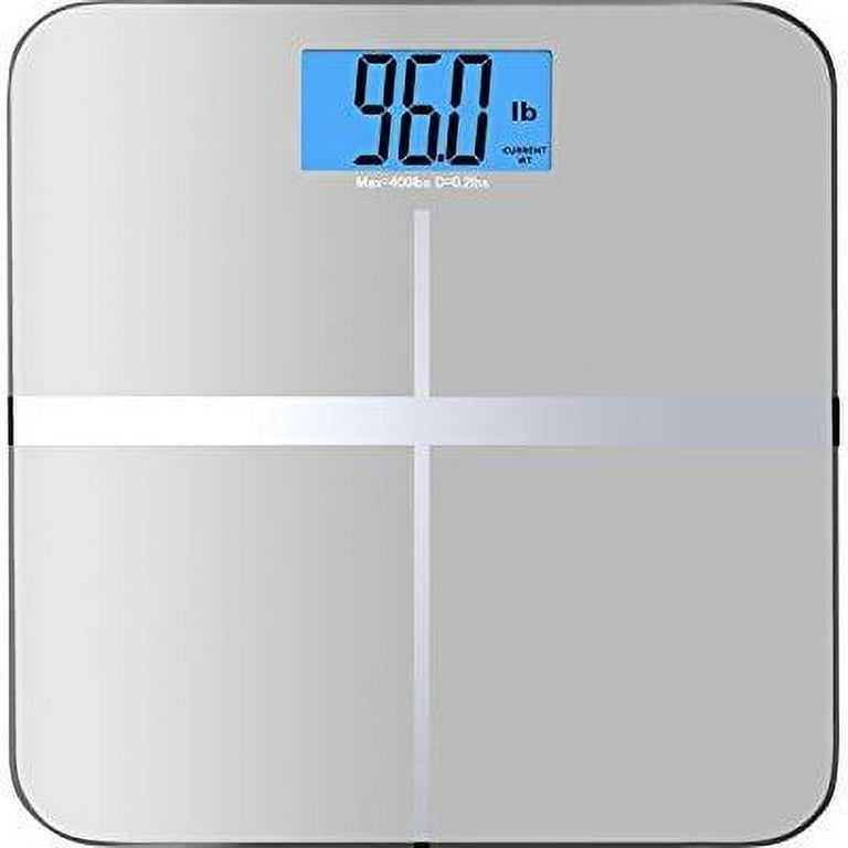 Digital Bathroom Scale for Body Weight, Auto Step-On Design, Ultra Thin,  Clear Glass
