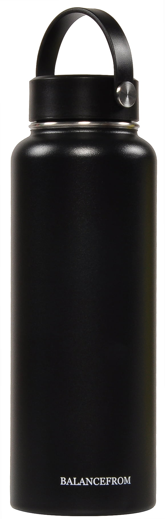 BalanceFrom Double-Wall Vacuum Insulated Stainless Steel Water Bottle, 3 Caps Included, Wide Mouth and Standard Mouth, Multiple Colors and Sizes
