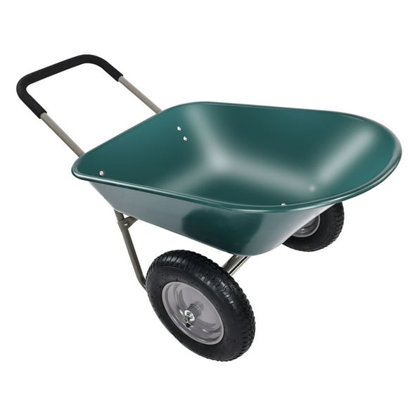 BalanceFrom Dual-Wheel Garden Wheelbarrow with Pneumatic Tires and Reinforced Structure - 50"L x 27"W x 26"H, 300 lbs Capacity, Easy Assembly