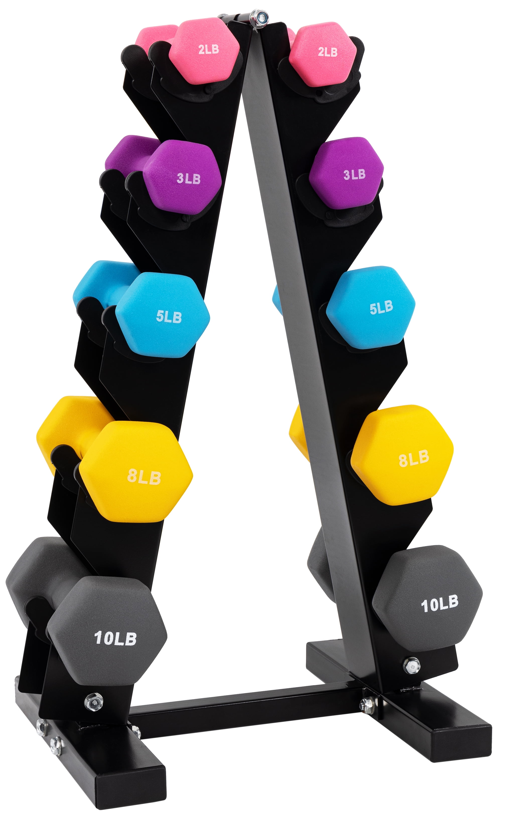 Neoprene dumbbell set with stand hot sale