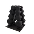 thumbnail image 1 of BalanceFrom Dumbbell Set with Stand, Rubber Encased Home Gym Strength Training Weights, 140lb, 1 of 8