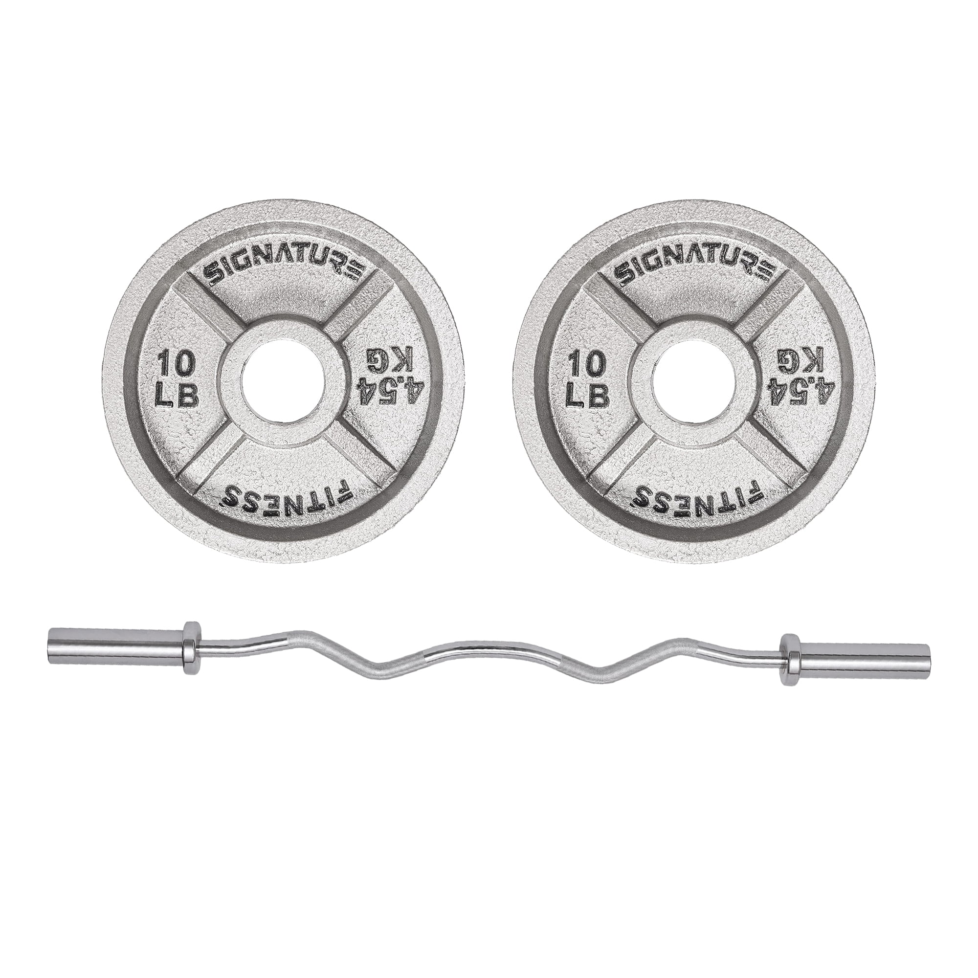 BalanceFrom EZ Curl Bar Set with 4FT Bar and Pair of 2.5LB, 5LB, or ...