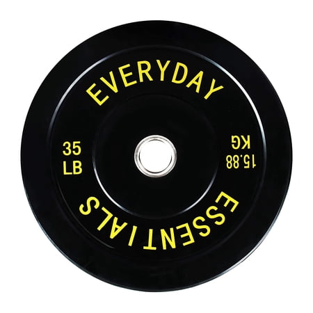 BalanceFrom Everyday Essentials 35 Pound Olympic Weight Bumper Plate, Black