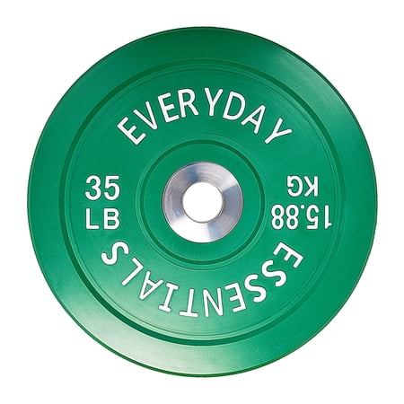 BalanceFrom Everyday Essentials 35 Pound Olympic Weight Bumper Plate, Green