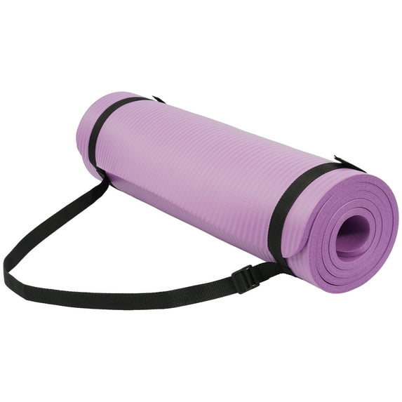 BalanceFrom Extra Thick 1/2" Yoga Mat - 71"x24" Non-Slip Exercise Mat with Carrying Strap, High Density Foam for Spine & Joint Support, Easy Clean & Portable for Hom,Travel,Gym