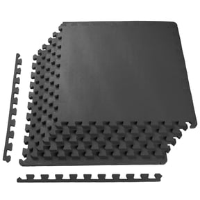 BalanceFrom Extra Thick Puzzle Exercise Mat with EVA Foam Interlocking Tiles for MMA, Exercise, Gymnastics, and Home Gym Protective Flooring in Black