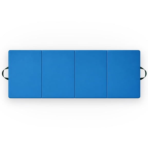 BalanceFrom 10ft x 4ft x 2in 4-Panel All-Purpose Folding Gymnastics Mat, Blue