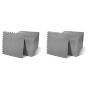BalanceFrom 2-Pack 36 Ct. 24 x24  Interlocking Foam Puzzle Exercise Mat, 1/2  Thick, Gray