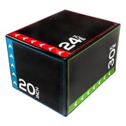 BalanceFrom Foam Plyometric Jump Box with 20 , 24 , and 30  Heights, 16 lbs, Multicolored