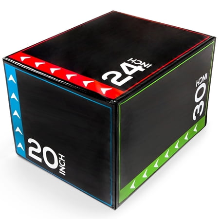 BalanceFrom Foam Plyometric Jump Box with 20”, 24”, and 30” Heights, 16 lbs, Multicolored