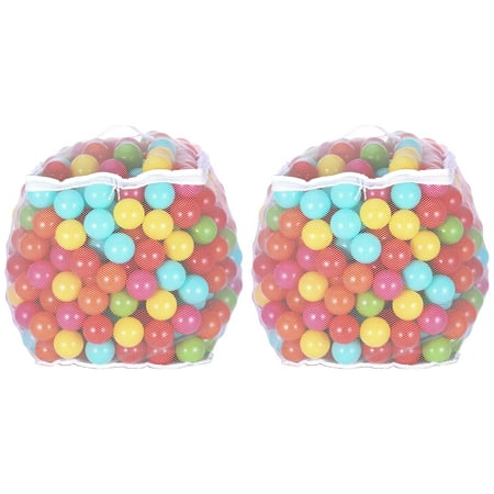 BalanceFrom 800-Count Play Pit Balls Toy Set for Kids with Mesh Bags, Rainbow Colors