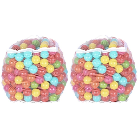 BalanceFrom 800-Count Play Pit Balls Toy Set for Kids with Mesh Bags, Rainbow Colors