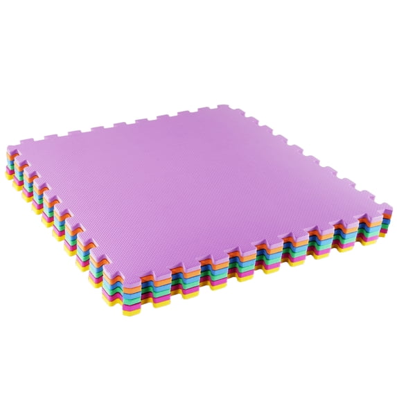 BalanceFrom Fitness 24 SqFt Interlocking EVA Foam Exercise Mat Tiles, Multi