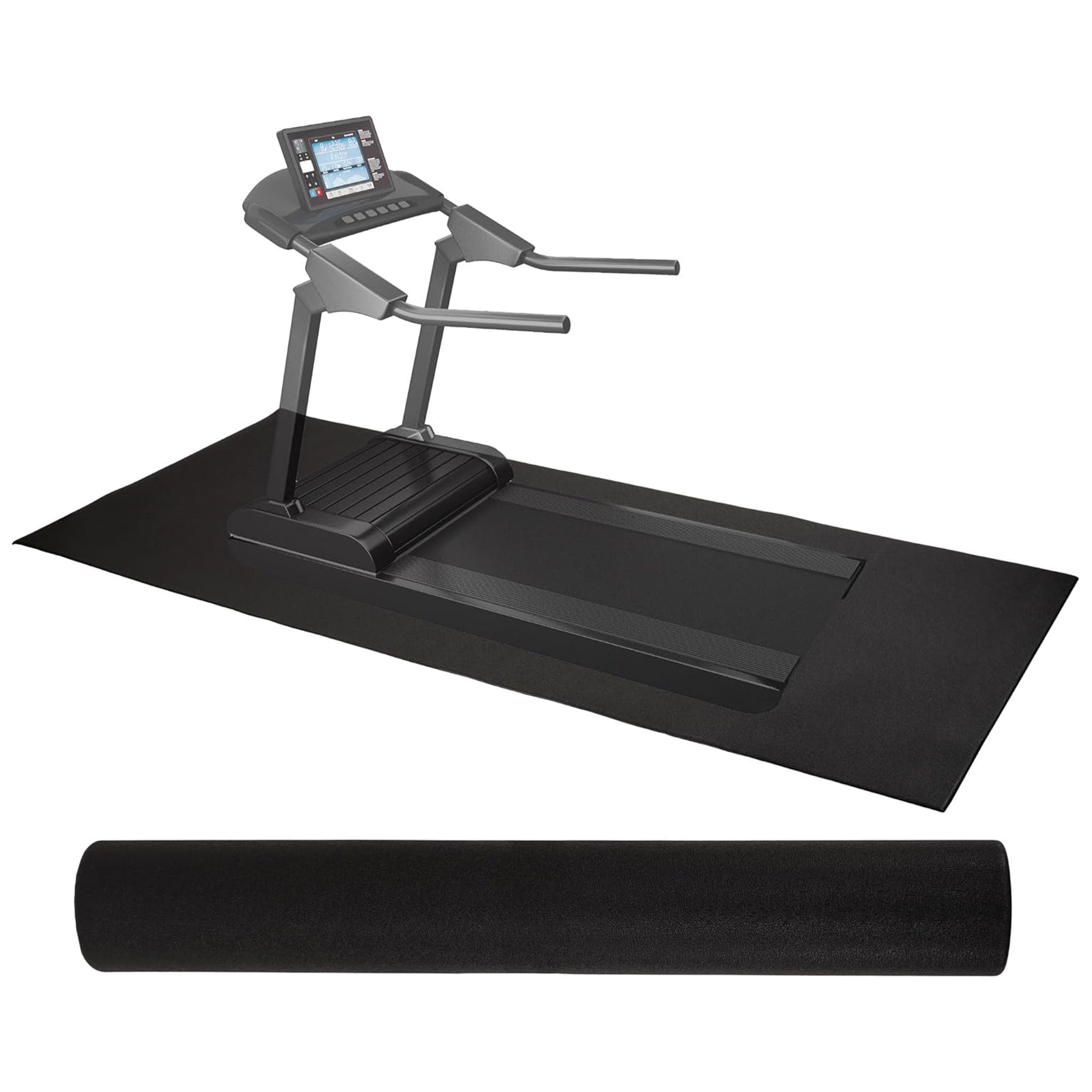 Black 6 x 12 Feet High-Density Slip Resistant Treadmill Mat