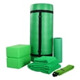 thumbnail image 1 of BalanceFrom Fitness 7 Pc Yoga Set w/ Mat, Stretch Strap, & Knee Pad, Green, 1 of 7