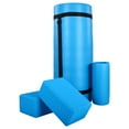 thumbnail image 1 of BalanceFrom 71x24x1 Inches Extra Thick Yoga Mat with Knee Pad and 2 Blocks, Blue, 1 of 11