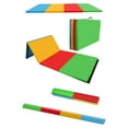 thumbnail image 1 of BalanceFrom 6ftx4ftx2in 4-Panel Folding Gymnastics Mat w/ 8ft Balance Beam, Multicolored, 1 of 12