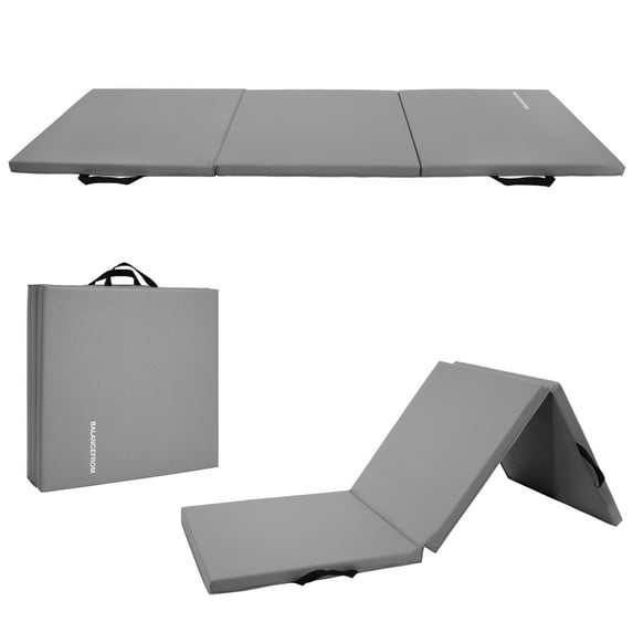 BalanceFrom Fitness GoGym 6 'x 2' x 1.5" Folding Exercise Gym Mat, Gray