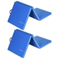 thumbnail image 1 of BalanceFrom 2-Pack 6ft x 2ft x 2in 3-Panel All-Purpose Folding Gymnastics Mat, Blue, 1 of 12