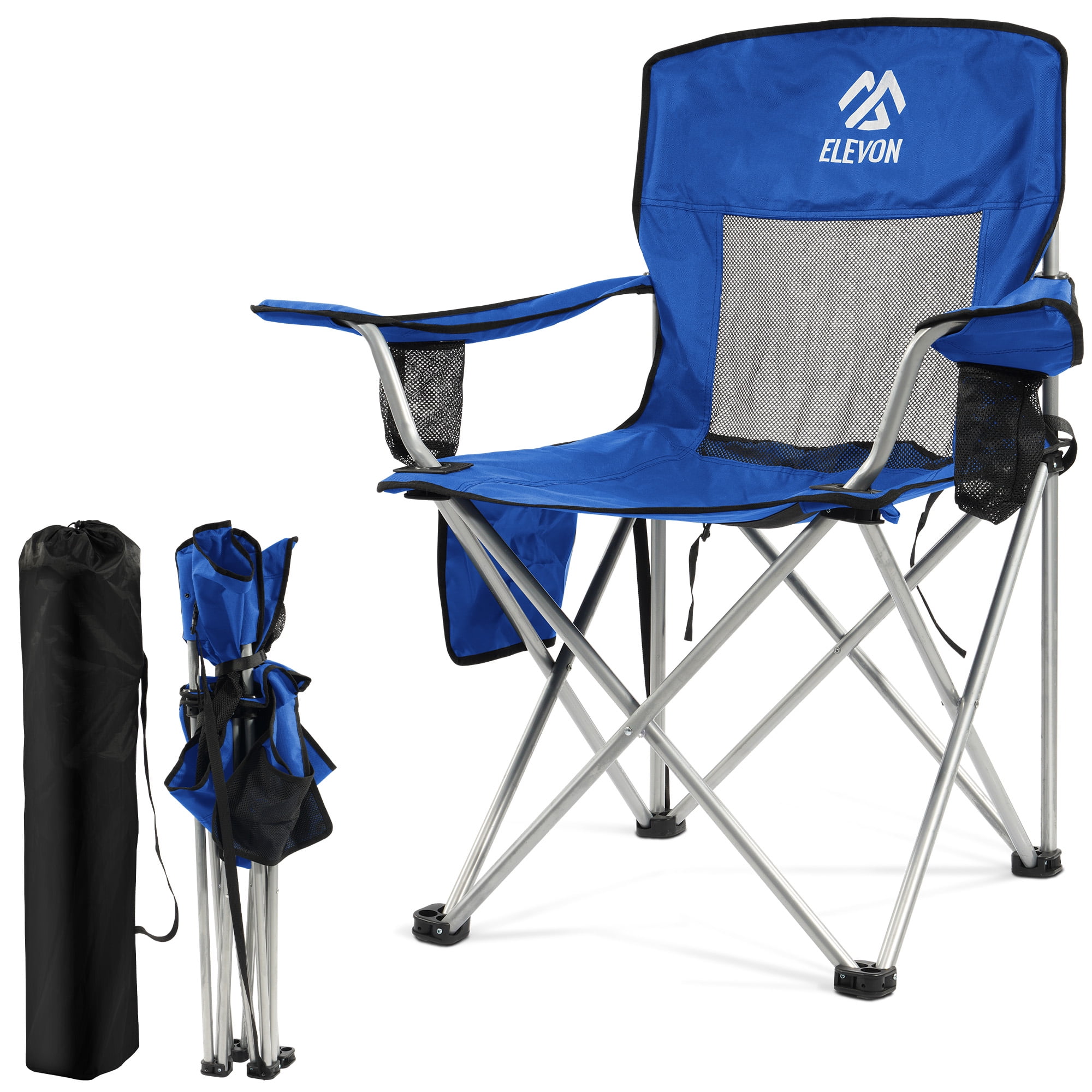 BalanceFrom Folding Camp Chair，Portable Outdoor Chair，with Cup Holder & Carrying Bag，for Camping, Beach, Fishing, and Sports Events