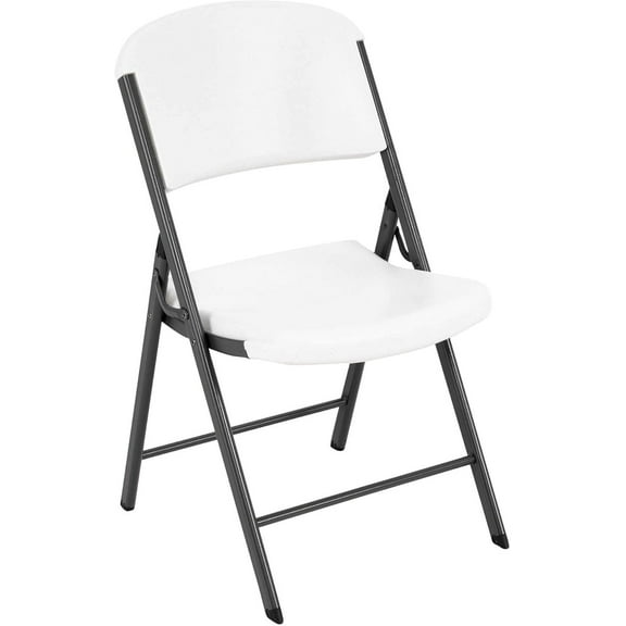 BalanceFrom Folding Heavy Duty Plastic Chair, Comfortable, Sturdy，Compact，500-Pound Capacity，for Home, Office, or Events，2-Pack/4-Pack/6-Pack，White & Black
