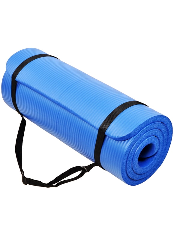 BalanceFrom GoCloud All-Purpose 1-Inch Extra Thick High Density Anti-Tear Exercise Yoga Mat with Carrying Strap
