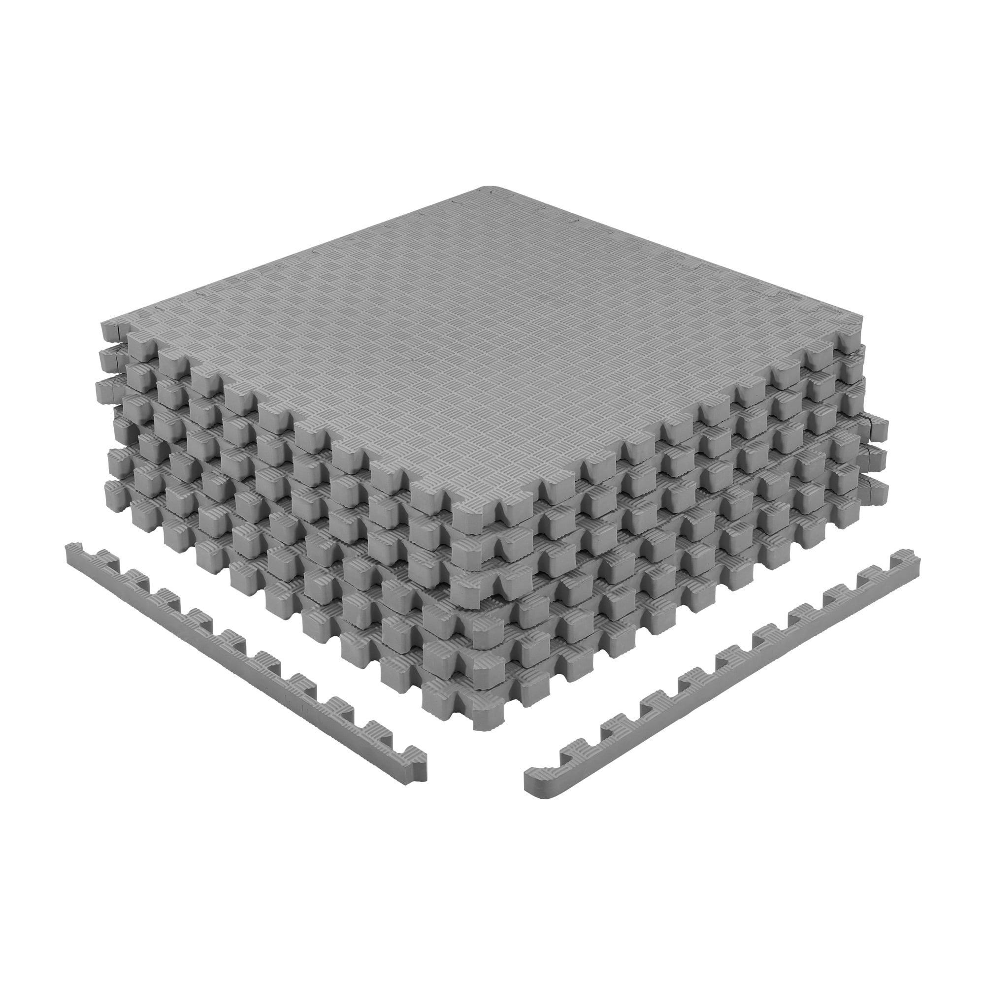 BalanceFrom EVA Foam Interlocking Floor Tiles, 63 × 63 cm, 1/2" 3/4" or 1" Thick, Anti-Slip Textured Mats in Multiple Colors, 6/12/24/36 Pack for Home Gym and Play Areas