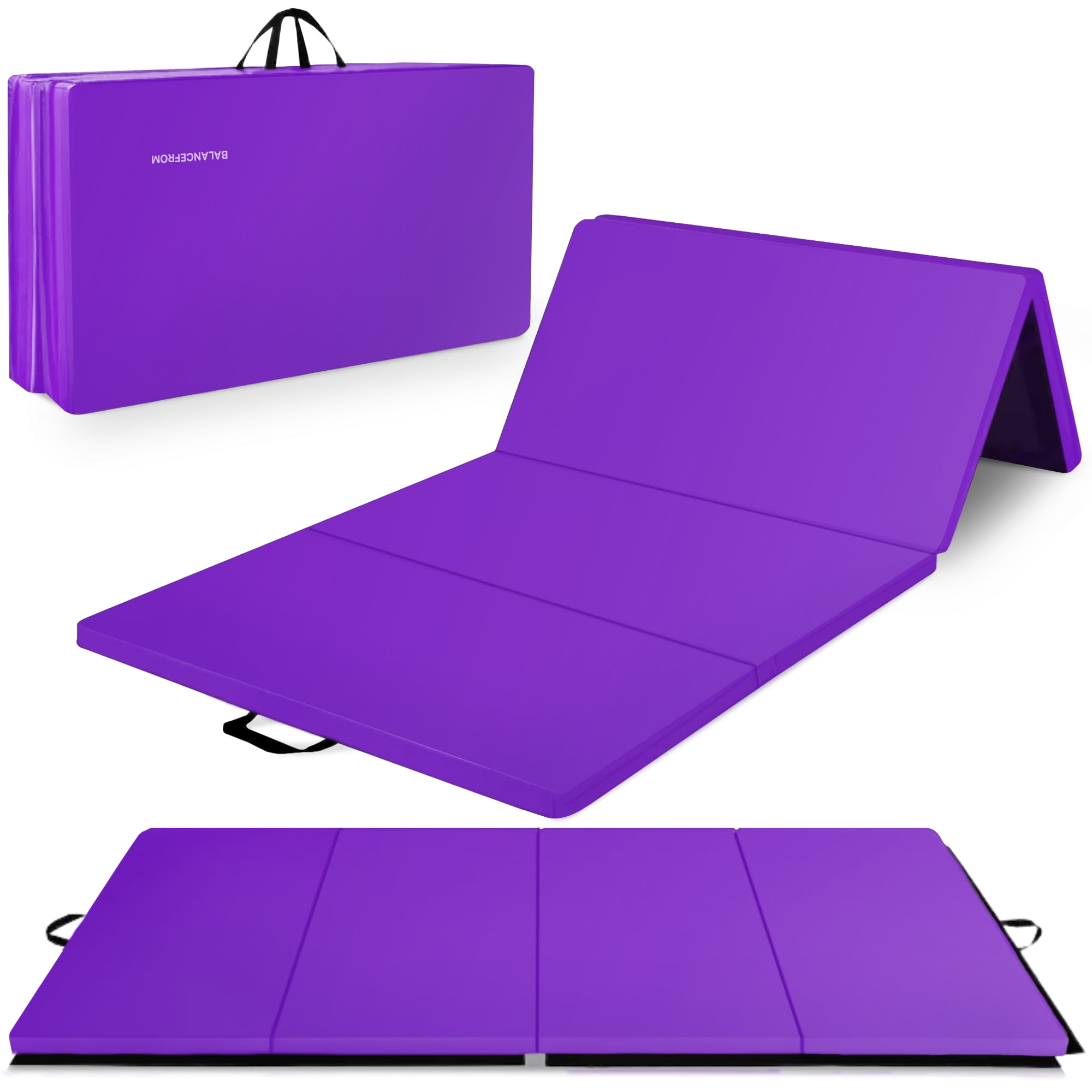 BalanceFrom 10ft x 4ft x 2in 4-Panel Folding Gymnastics Mat