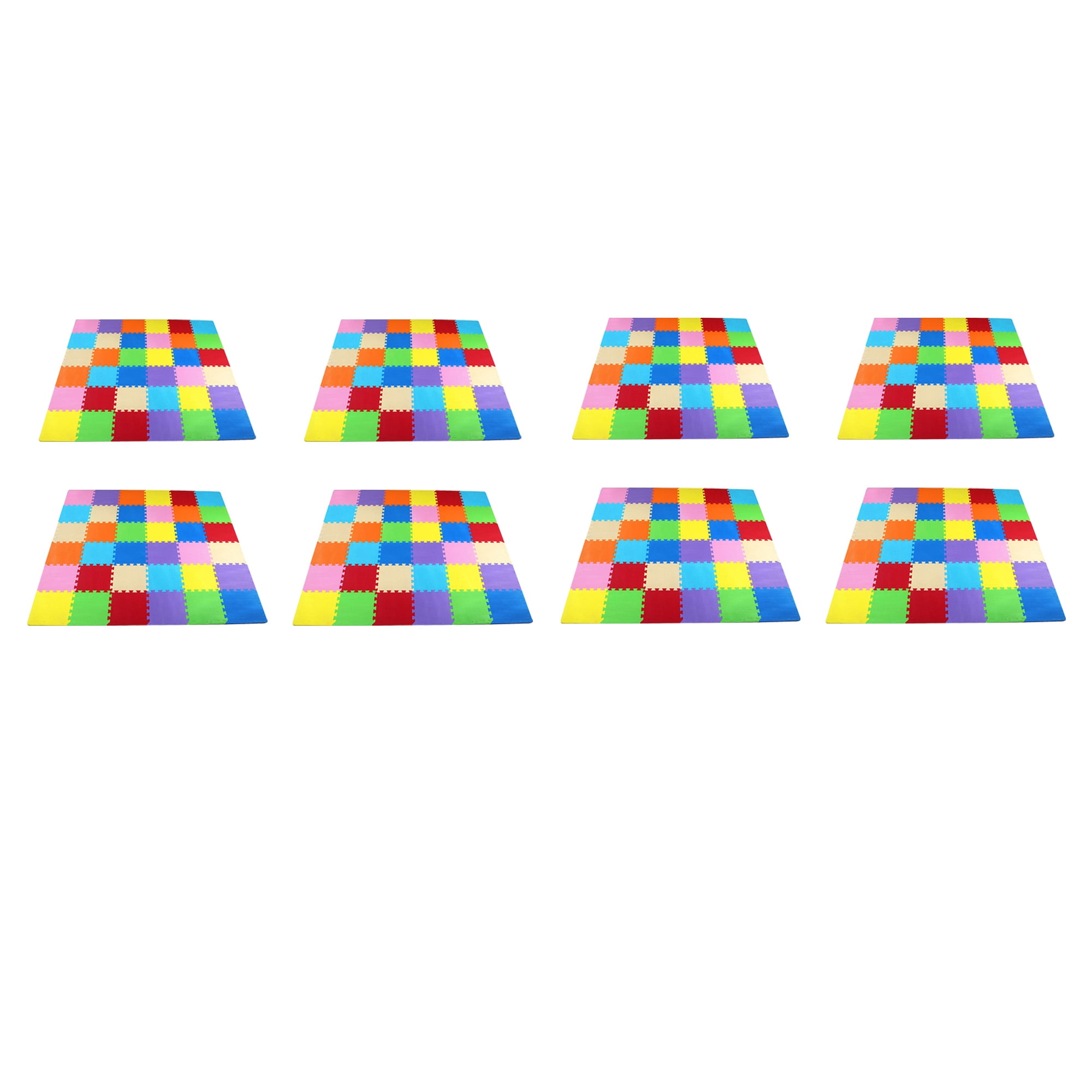 BalanceFrom 8-Pack 36-Count 12”x12” Interlocking Puzzle Play Mat, 0.4” Thick, Multicolored