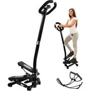 BalanceFrom Mini Steppers, Stair Steeper with Resistance Bands, Portable Stepper Capable of Full-Body Exercise, Low Noise and Smooth, 300 lbs Weight Capacity, Black/ Silver