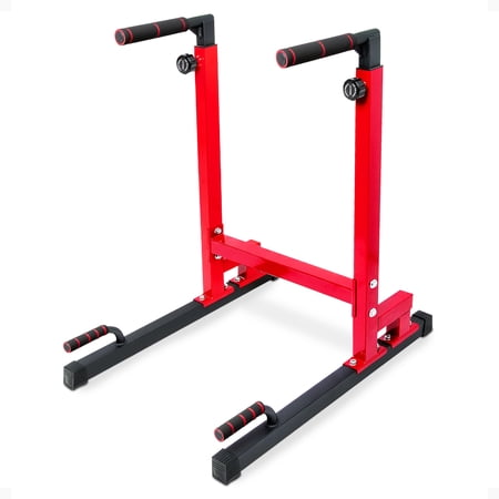 BalanceFrom Multi-Function Dip Stand Dip Station Dip bar with Improved Structure Design, 500-Pound Capacity
