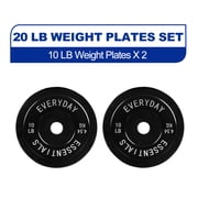 BalanceFrom Olympic Bumper Plate Weight Plate, 10 lbs Pair Black